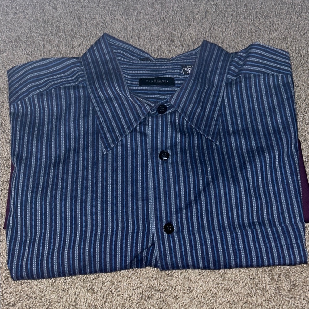 Van Heusen Blue Short Sleeved Button Down Shirt